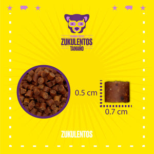 Zukulentos Premios Suaves de Entrenamiento Receta Cerdo Ahumado para Perro, 155 g - Petopia