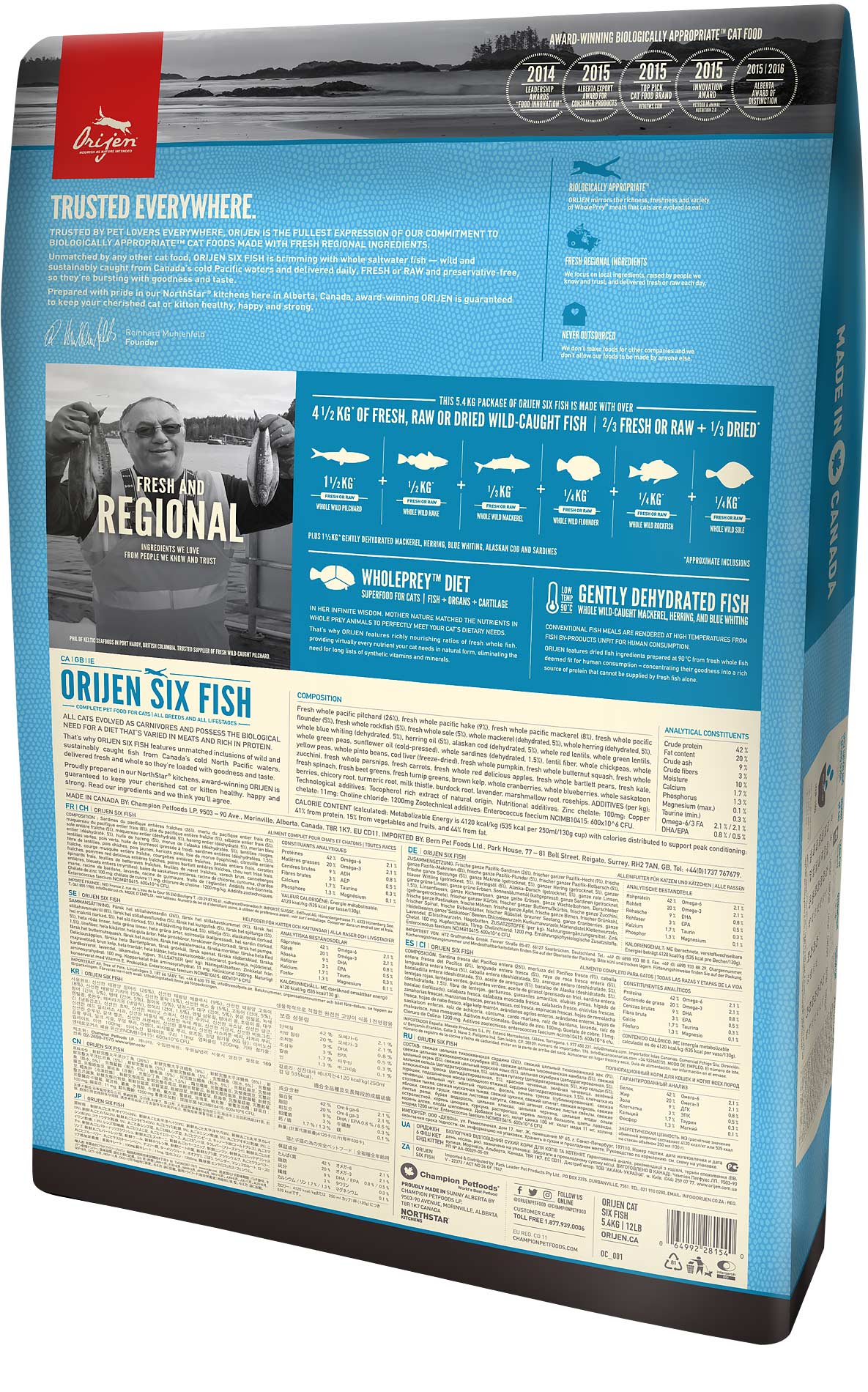 Orijen Alimento Para Gatos Six Fish 1.8 Kg