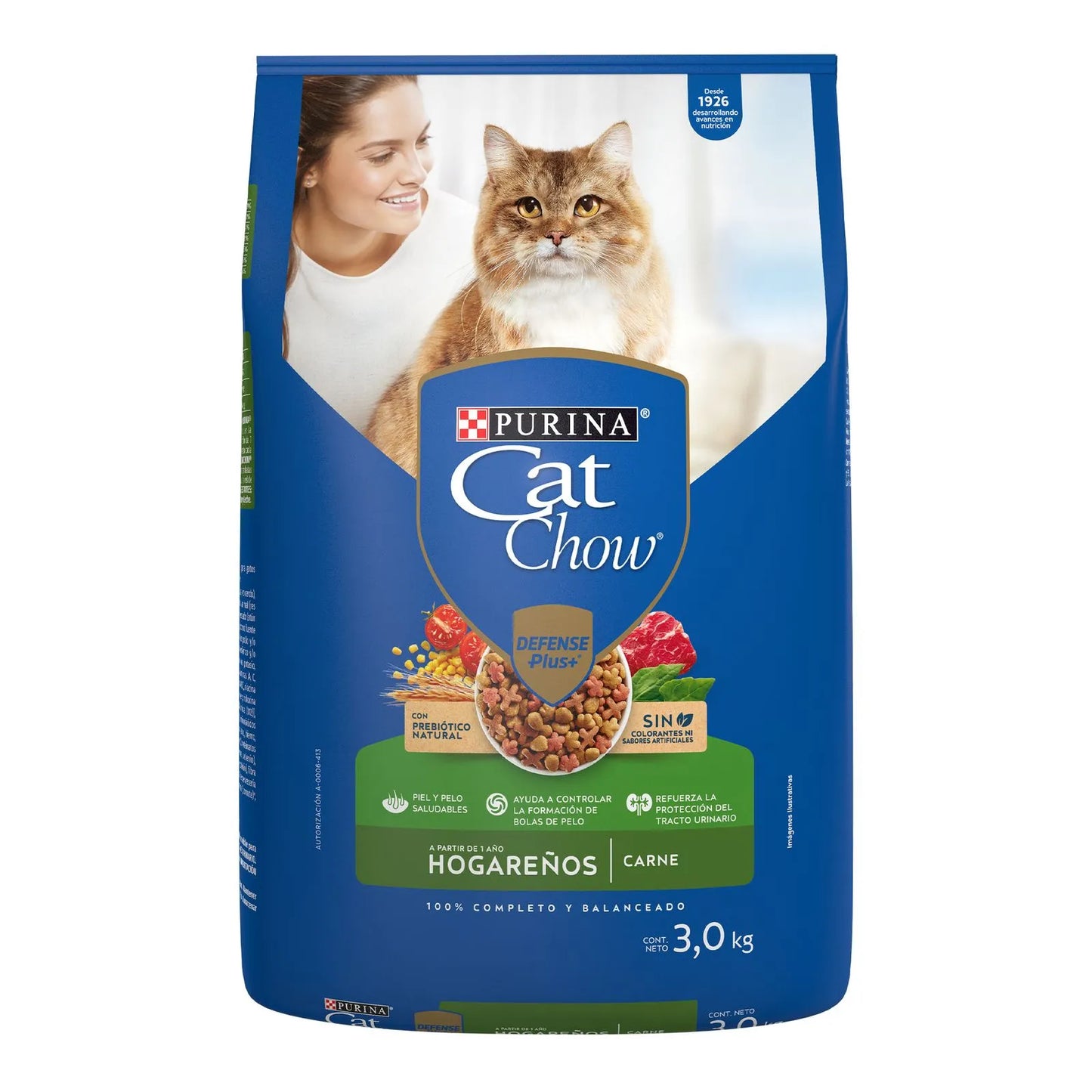 CAT CHOW Hogareños Carne DP 3.0 kg