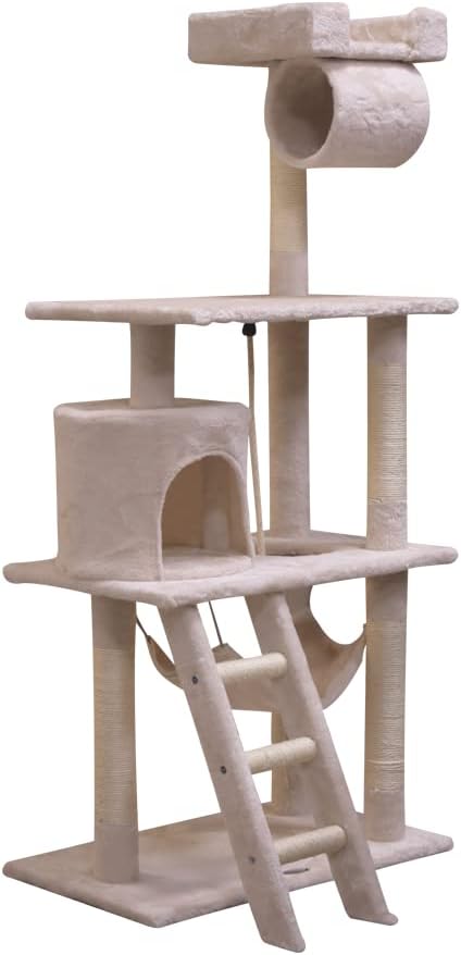 Fancy Pets Mueble/Rascador Marcella para Gato con Casa, Túnel y Mecedora