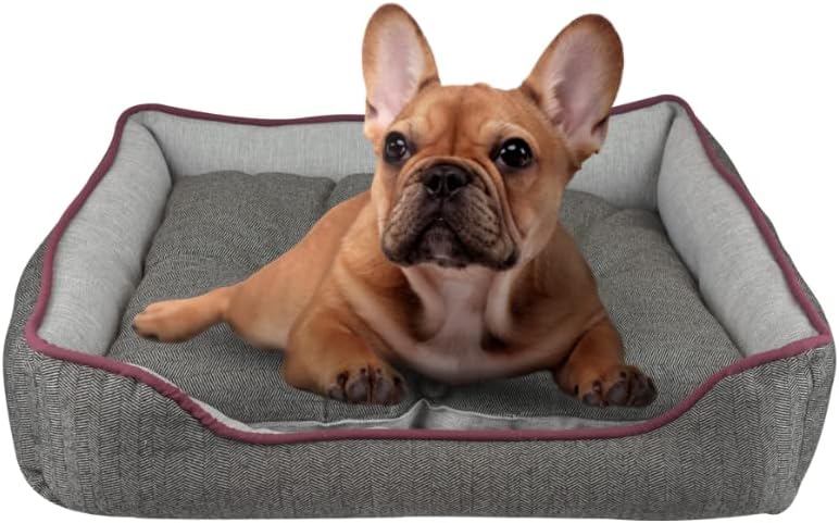 Fancy Pets Cama Chesney para Perro, Resistente, Cojín Removible, Suave y Cómoda, Base impermeble, Fácil de Lavar, Color Gris - Petopia