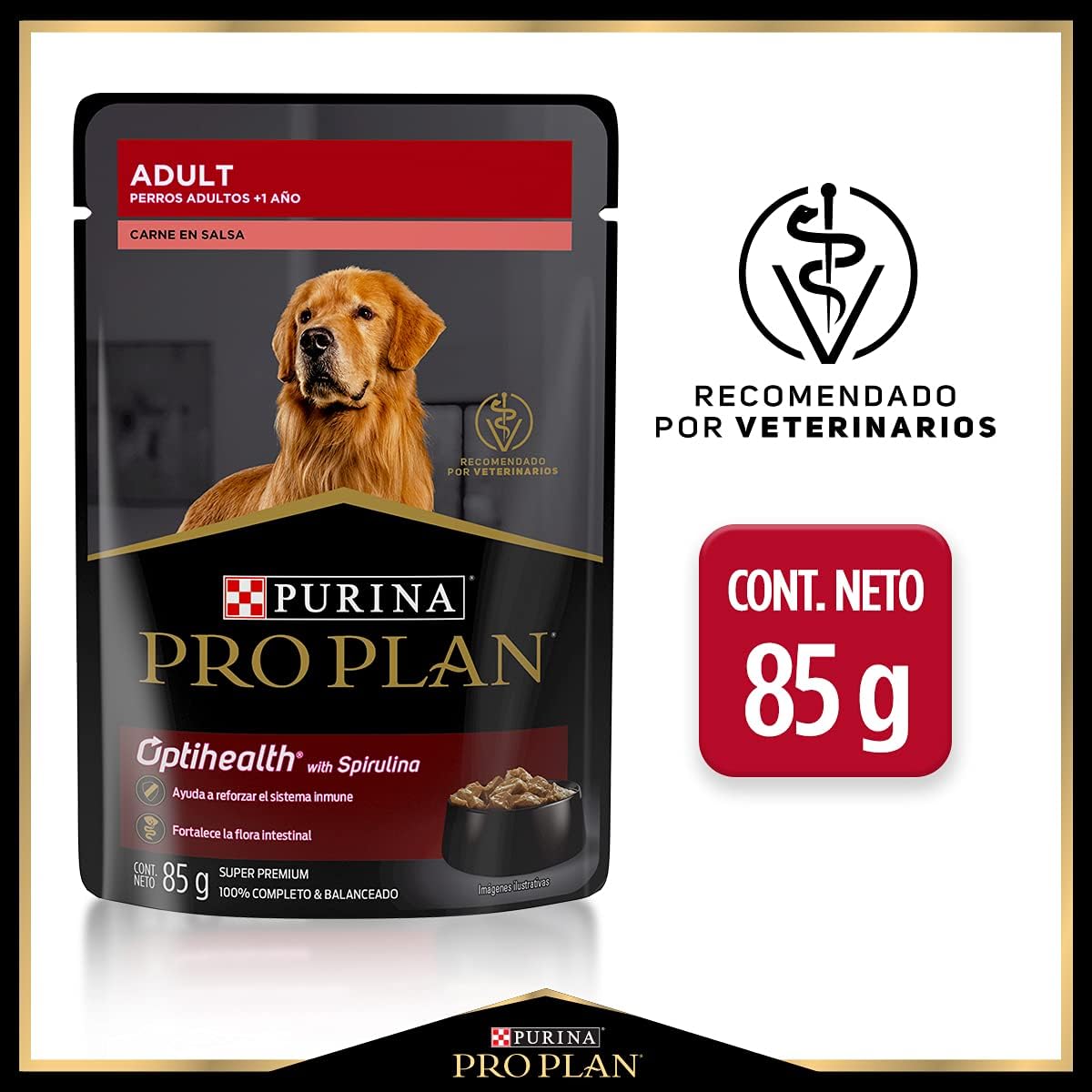 PROPLAN POUCHES PERRO ADULTO CARNE CAJA CON 24 PIEZAS