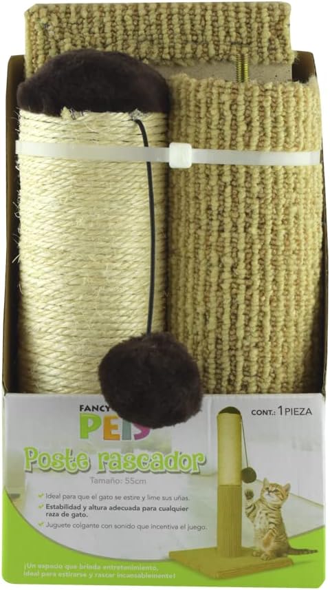 Fancy Pets Poste Rascador de 55 centímetros para Gato Color Natural - Petopia