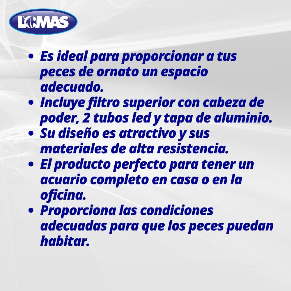 Kit Acuario Duralumin c/ Luz Led Marca Lomas
