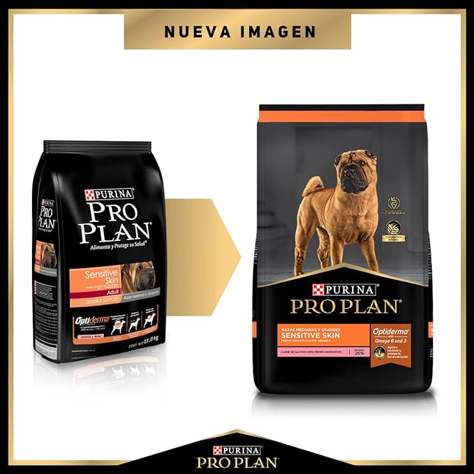 PROPLAN PERRO ADULTO SENSITIVE SKIN CON OPTIDERM RAZA MEDIANA Y GRANDE 17.5 kg
