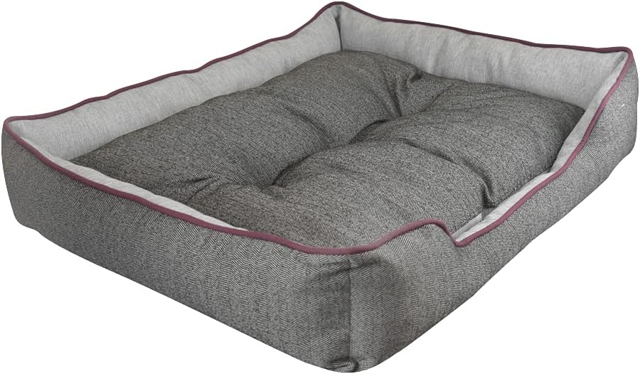 Fancy Pets Cama Chesney para Perro, Resistente, Cojín Removible, Suave y Cómoda, Base impermeble, Fácil de Lavar, Color Gris - Petopia
