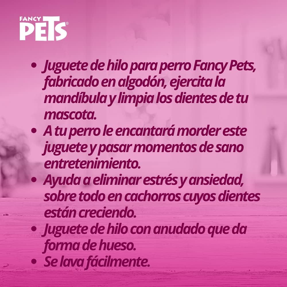Fancy Pets Juguete Mordedor Hueso de Hilo para Perro, Varios Colores Extra chico - Petopia