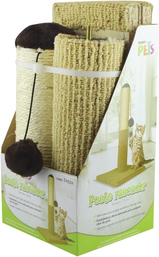 Fancy Pets Poste Rascador de 55 centímetros para Gato Color Natural - Petopia