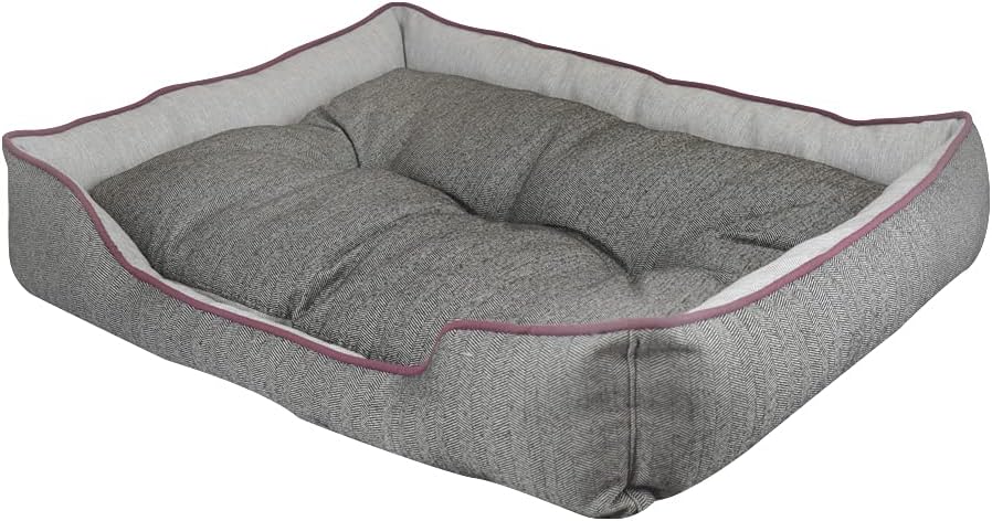Fancy Pets Cama Chesney para Perro, Resistente, Cojín Removible, Suave y Cómoda, Base impermeble, Fácil de Lavar, Color Gris - Petopia