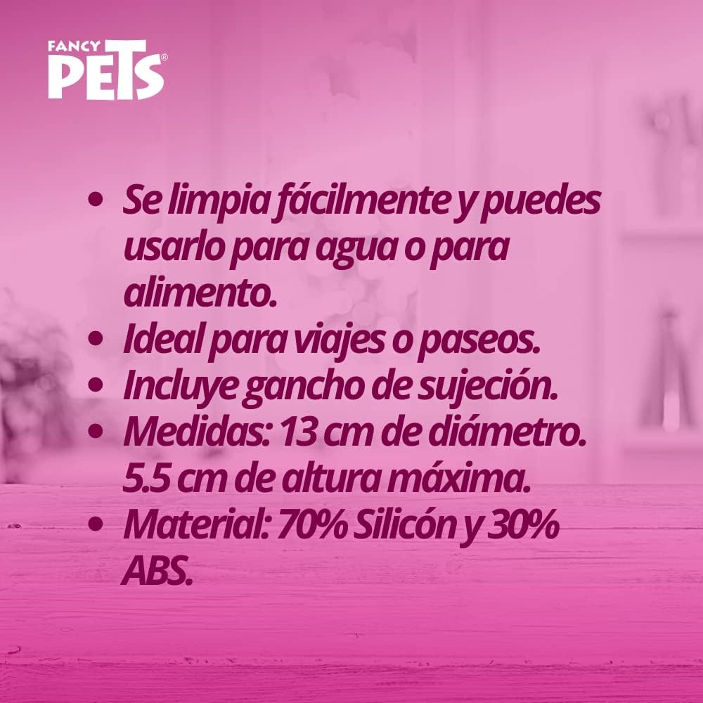 Fancy Pets Plato Plegable para Viaje Tamaño Chico para Perro y/o Gato - Petopia
