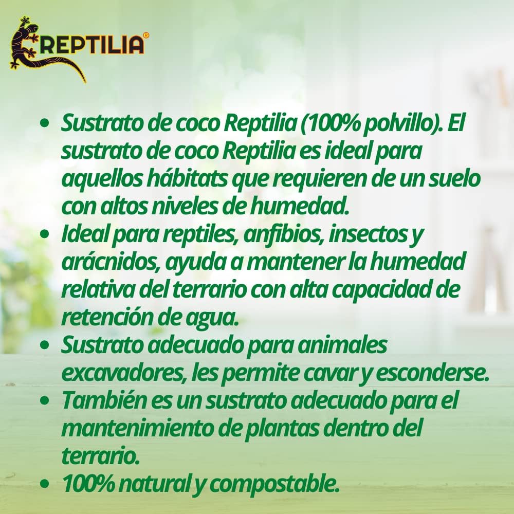 Lomas, Reptilia Sustrato de Coco, 100% Polvillo, Varios Colores