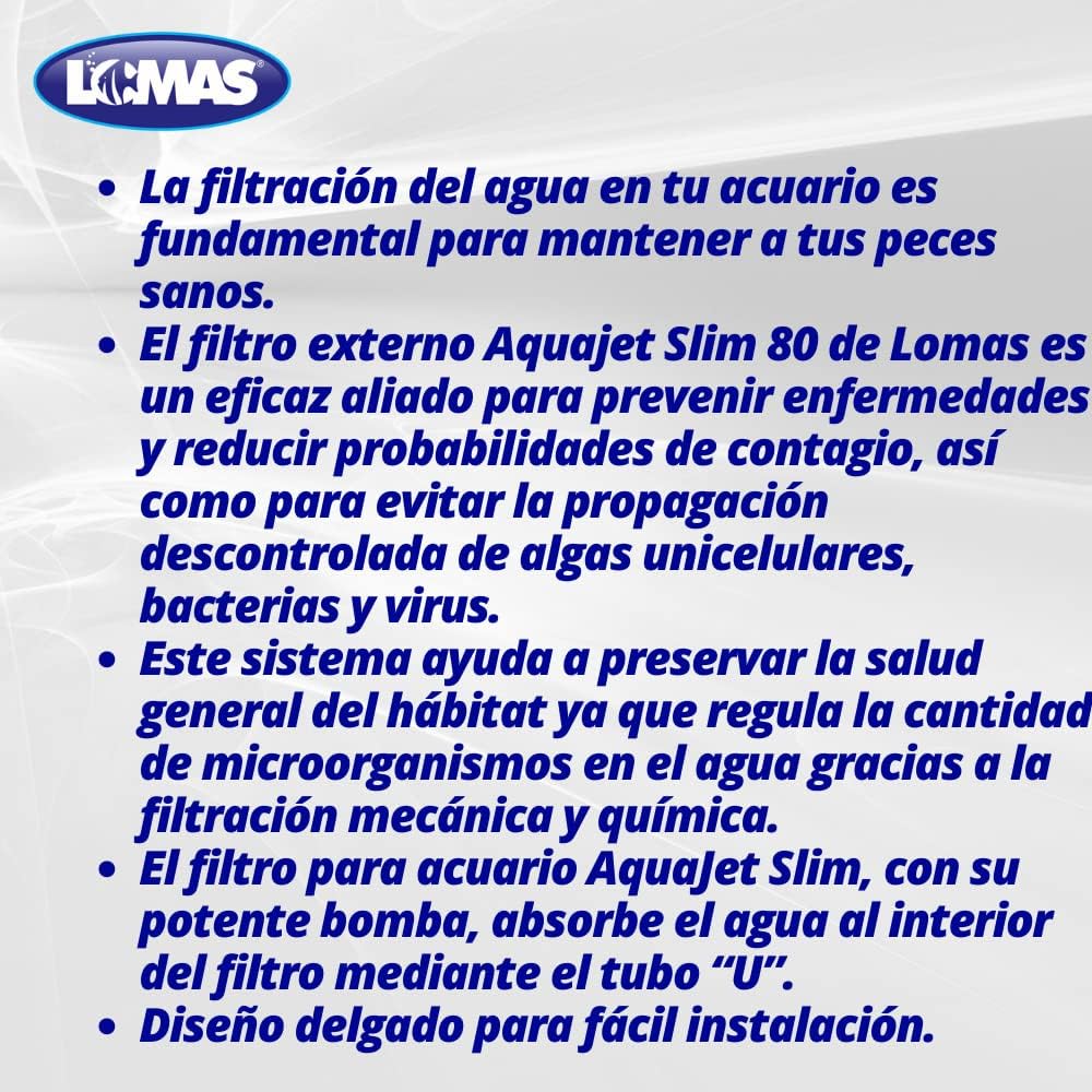 Lomas Filtro Externo Aquajet Slim Para Acuarios