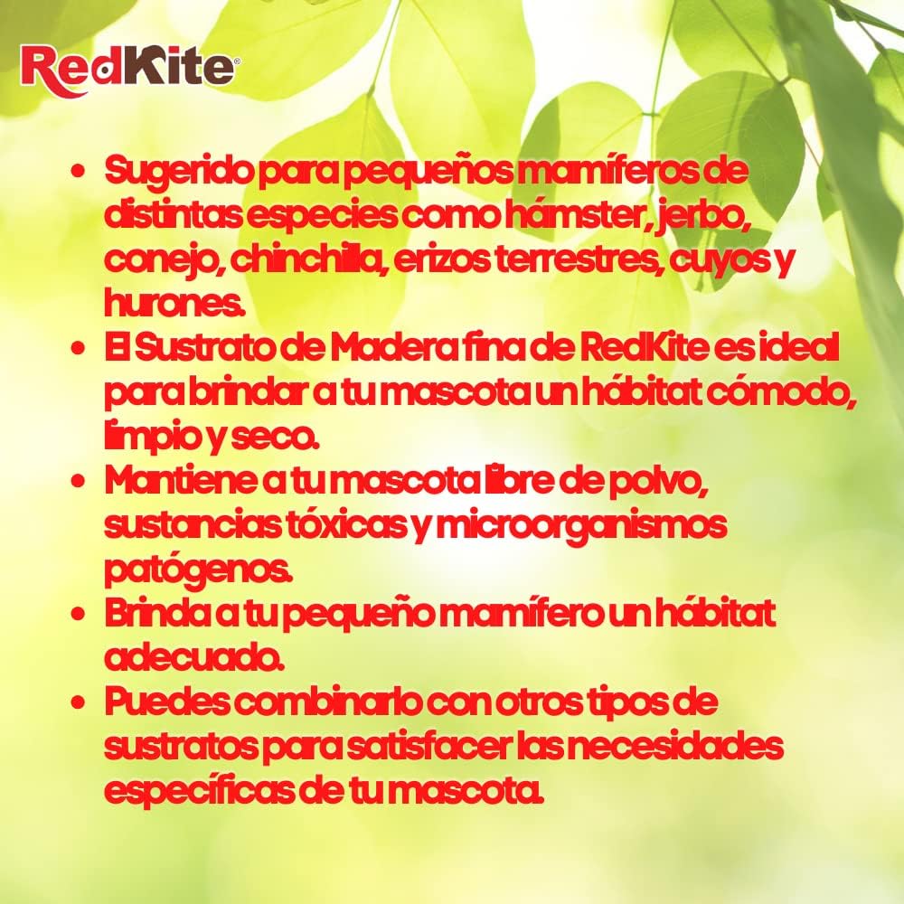 RedKite Sustrato de Madera Fina para Pequeños Roedores Rinde 8 litros