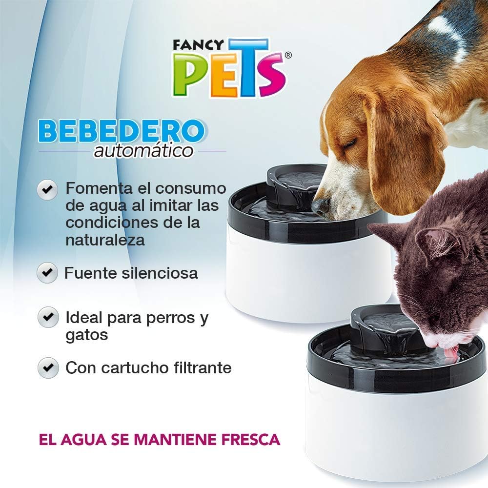 Fancy Pets Bebedero de Agua Tipo Fuente Automático para Perros y Gatos con Capacidad de 2 litros - Petopia