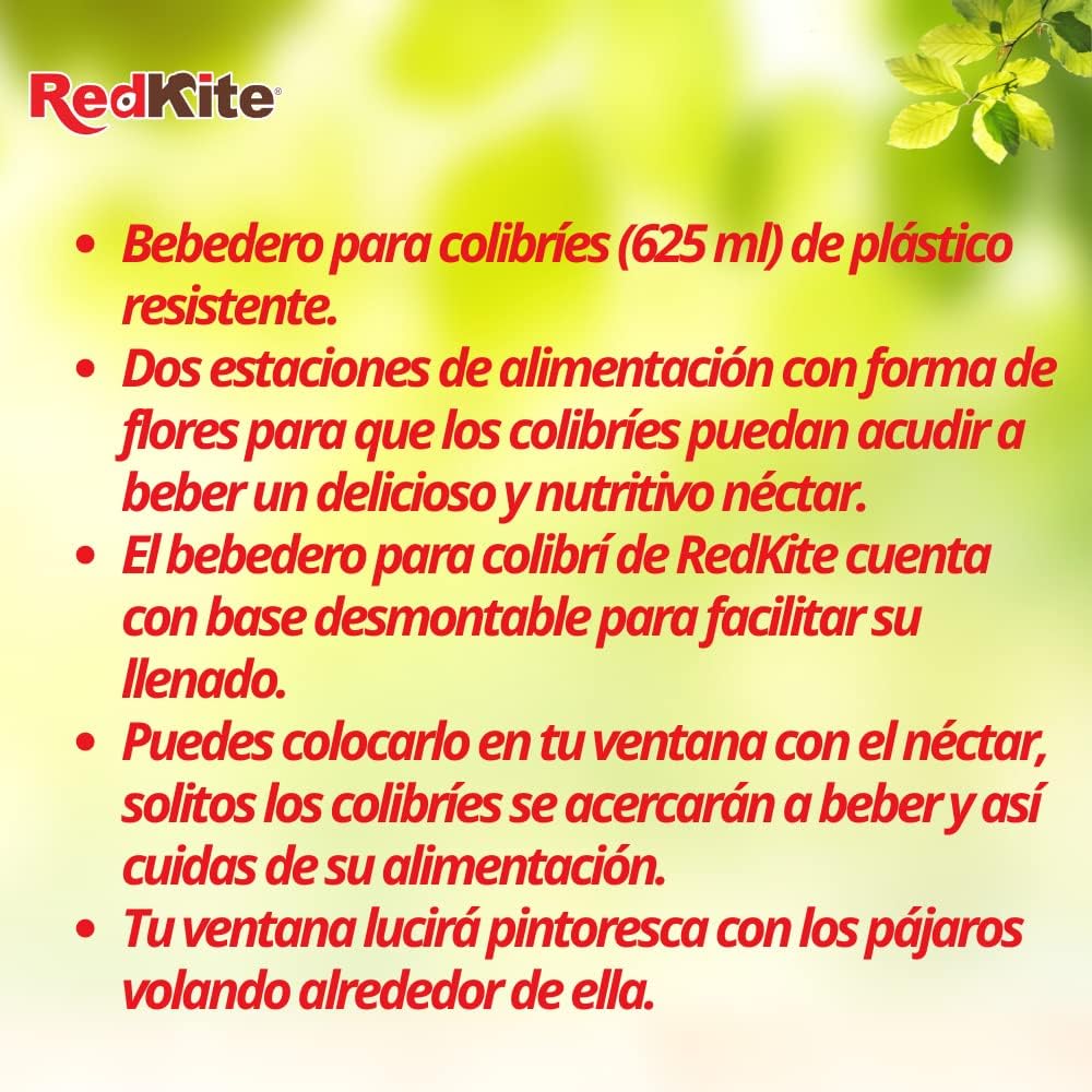 RedKite, Bebedero Con Ventosa Para Colibrí 625 ml