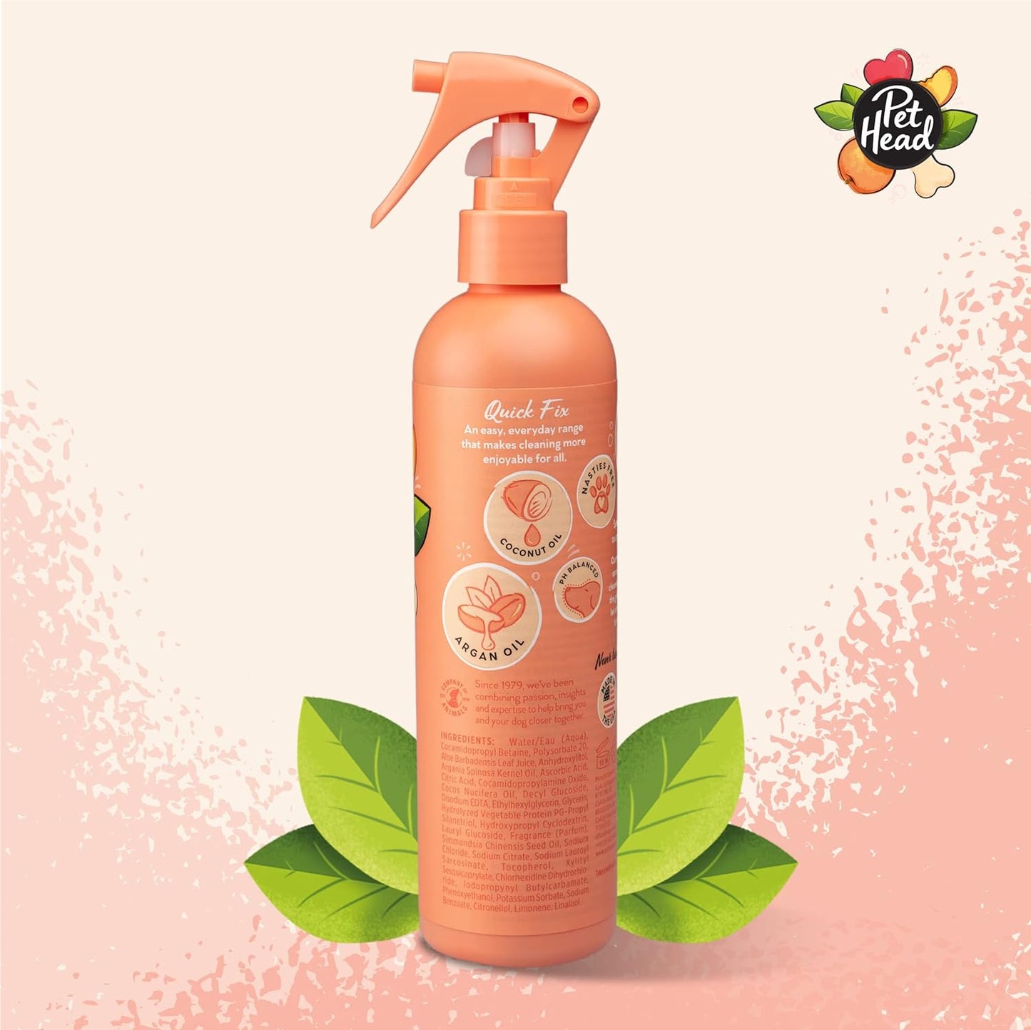 Pet Head Atomizador Desenredante Para Perro Quick Fix Dry Clean Durazno con Aceite de Argan
