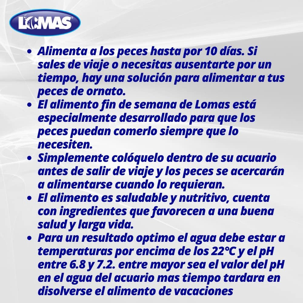 Lomas, Alimento de Vacaciones Para Peces