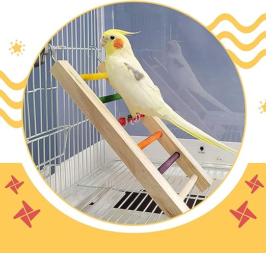 A&E Escalera colgante de madera para Aves Medianas