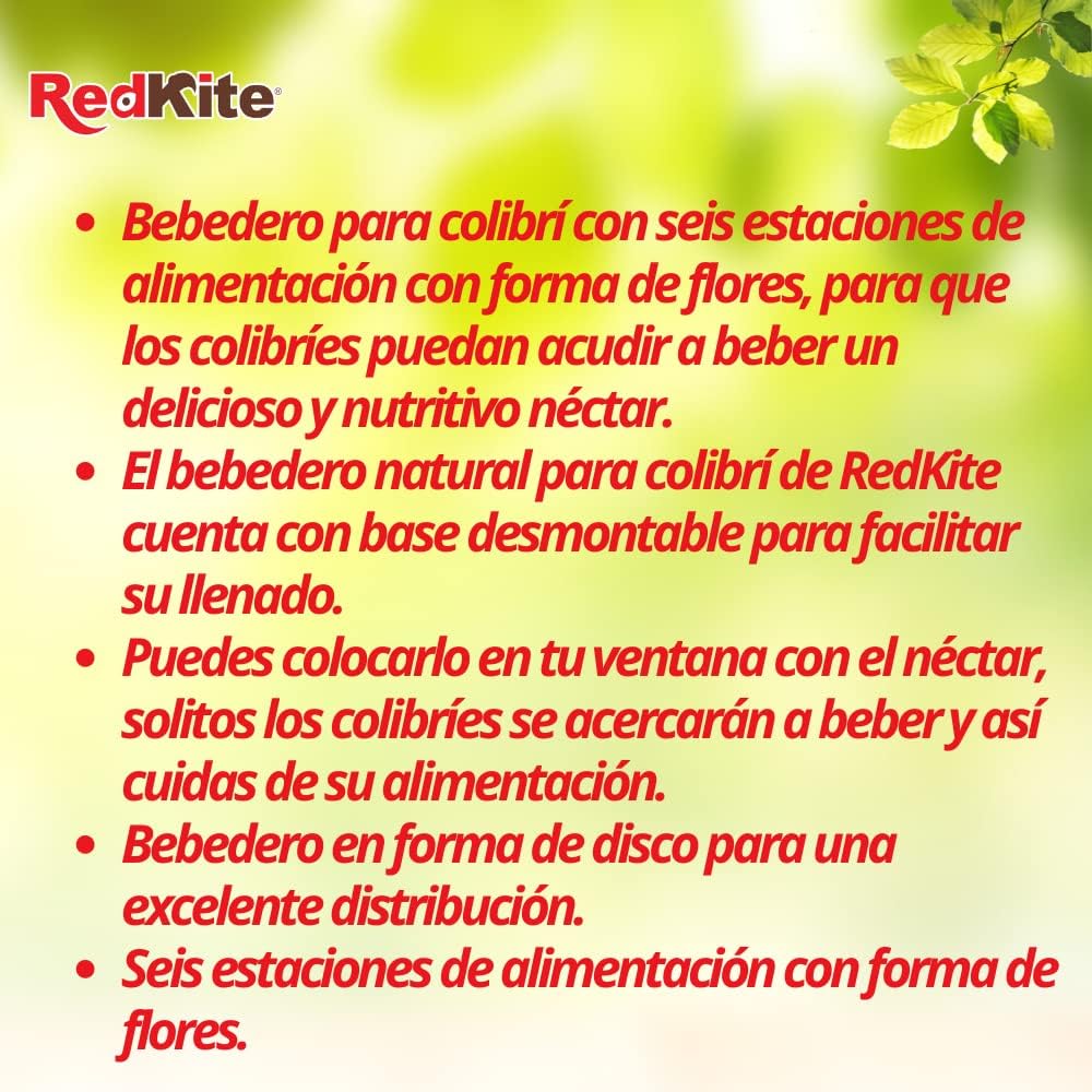RedKite, Bebedero Disco Floral Para Colibrí 500 ml