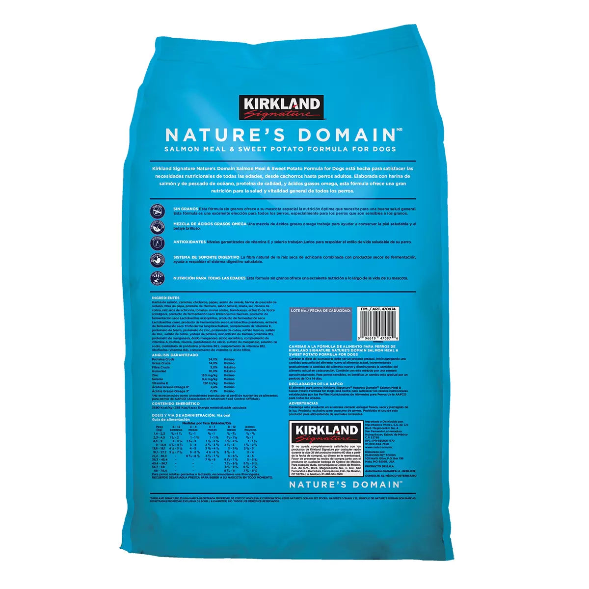 Kirkland Signature Nature's Domain Alimento para Perro con Salmón y Camote 15.87kg