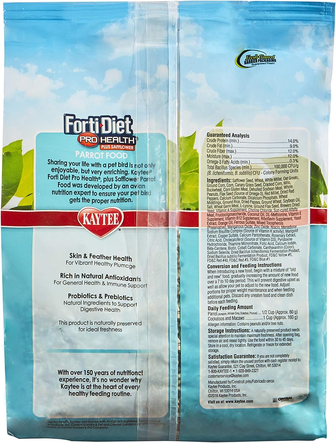 Kaytee Forti-Diet Pro Health Alimento para Loros, 1.81 kg (4 LB)