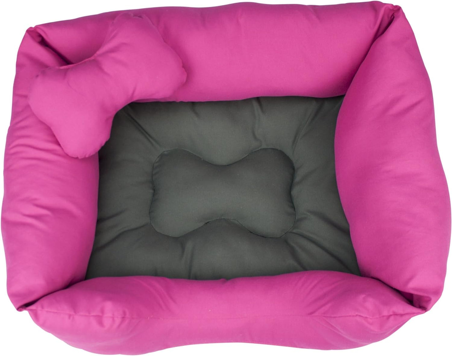 Fancy Pets Cama Rectangular para Perro Tamaño Chico Color Rosa con Gris