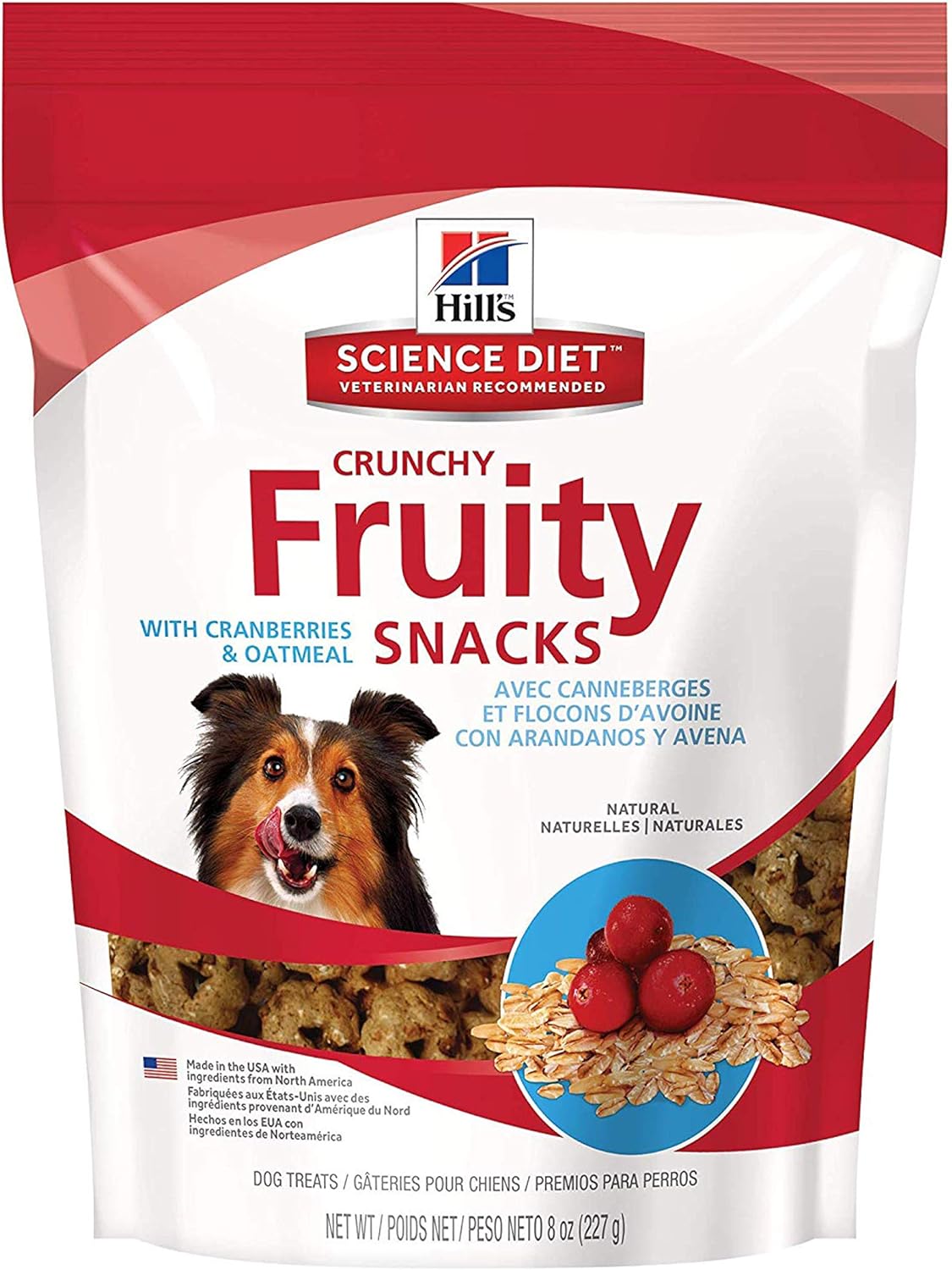 Hill's Science Diet, Snacks Frutales para Alimento para Perro, Arándanos y Avena, 227 gr