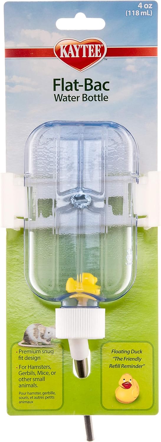 kaytee flat bac water bottle FLAT-BAC 2/12MPK 32OZ FEEDERS AND WATER BOTTLES lock bracket to make refilling fast and easy Kaytee Bebedero Botella de Agua