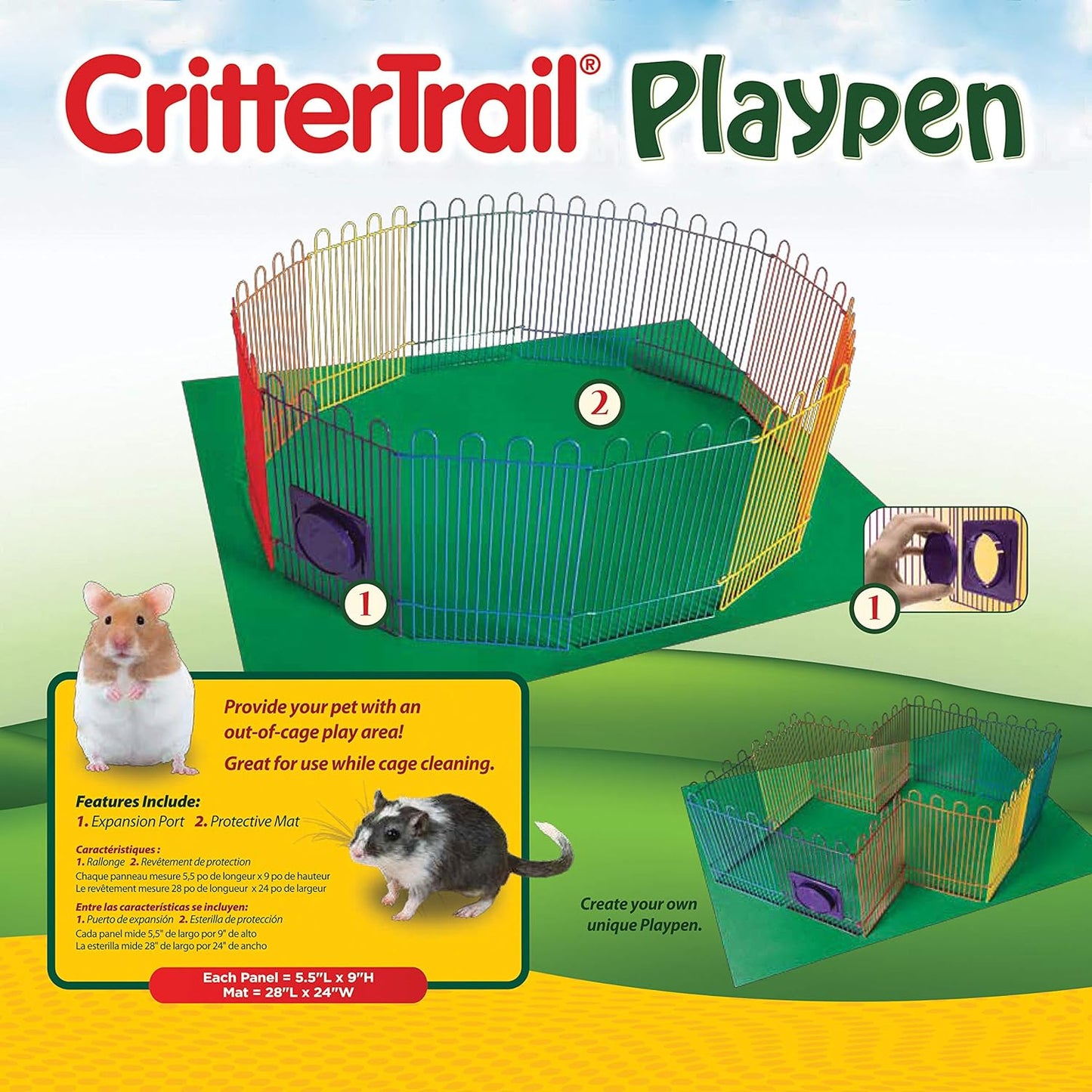 Kaytee Crittertrail Parque infantil con tapete