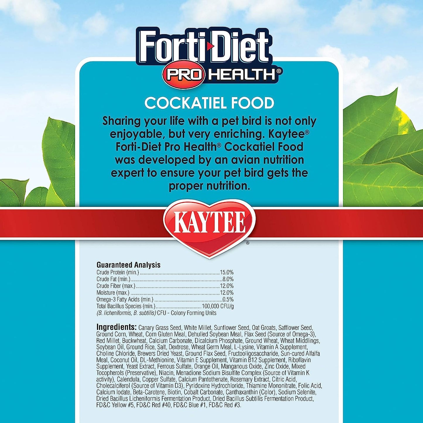 Kaytee Forti-Diet Pro Health, Alimento para Cacatúa Ninfa, 2.26 Kg ( 5 LB)
