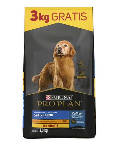 PROPLAN- ACTIVE MIND MB Y LB BONUS BAG 10 + 3 KGS 13 Kg