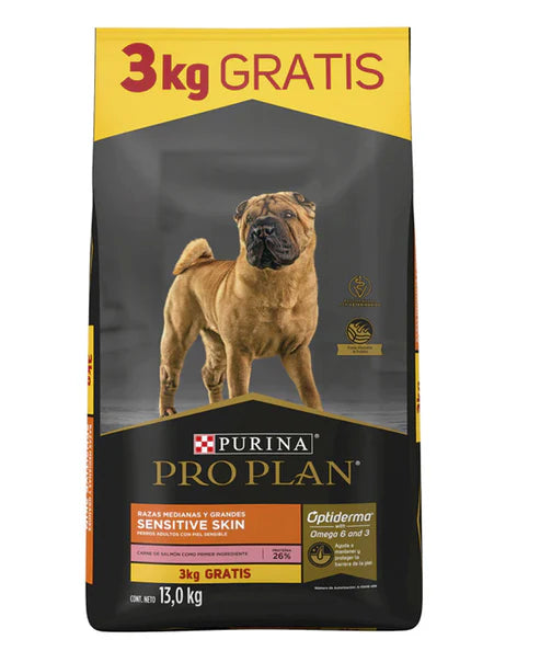 PROPLAN- ADULTO SENSITIVE SKIN MB Y LB BONUS BAG 10 + 3 KGS 13 Kg