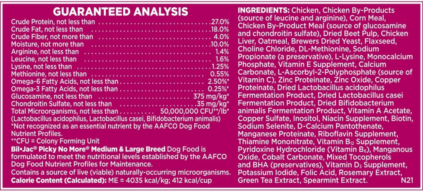 Bil-Jac Perro Picky No More Razas Medianas y Grandes Higado