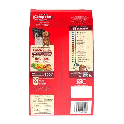 CAMPEON Adultos TodoTamañoCarne 800 g