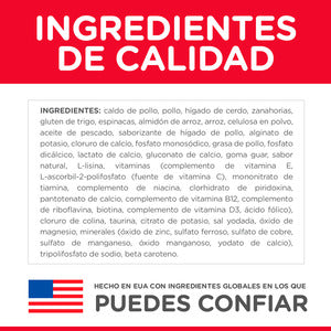 Hill's Science Diet, Kitten Healthy Cuisine, Alimento en lata para Gatitos, Receta de Pollo y Arroz (lata de 80 gramos)