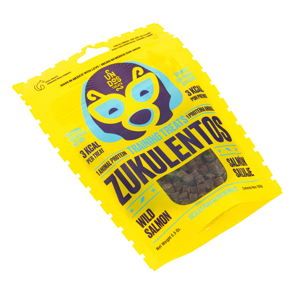 Zukulentos Premios Suaves de Entrenamiento Receta Salmón Salvaje para Perro, 155 g - Petopia