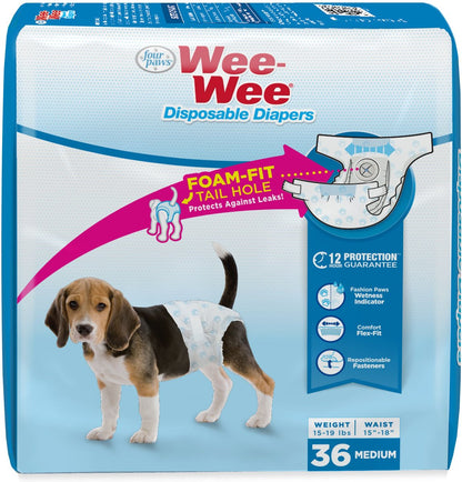 Wee-Wee Pañales con indicador de humedad para perros, talla Mediana