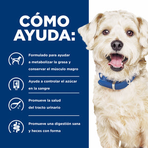 Hill's Prescription Diet w/d Alimento Seco para Perros Digestivo/Peso/Glucosa/Manejo Urinario con Sabor a Pollo
