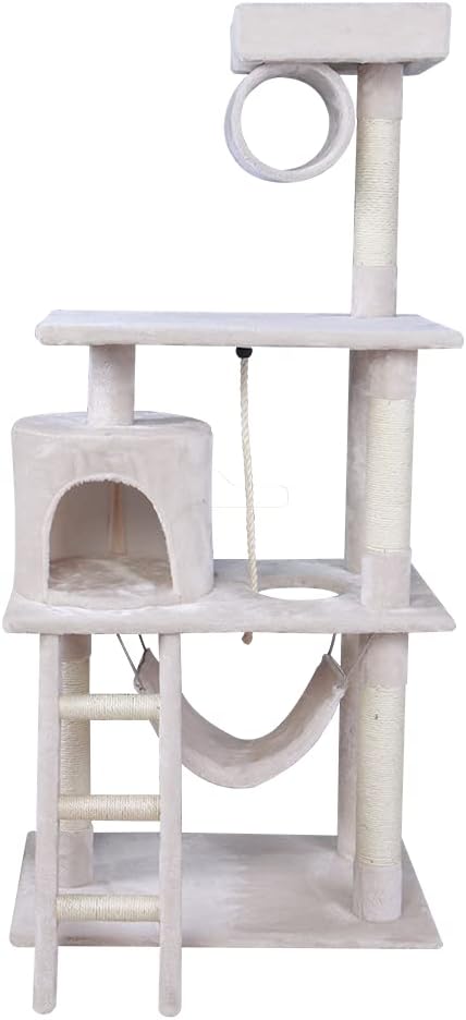 Fancy Pets Mueble/Rascador Marcella para Gato con Casa, Túnel y Mecedora