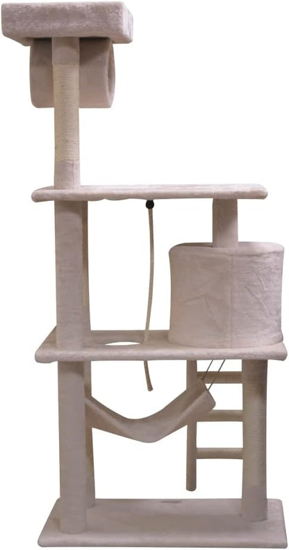 Fancy Pets Mueble/Rascador Marcella para Gato con Casa, Túnel y Mecedora