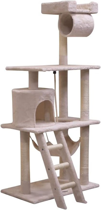 Fancy Pets Mueble/Rascador Marcella para Gato con Casa, Túnel y Mecedora