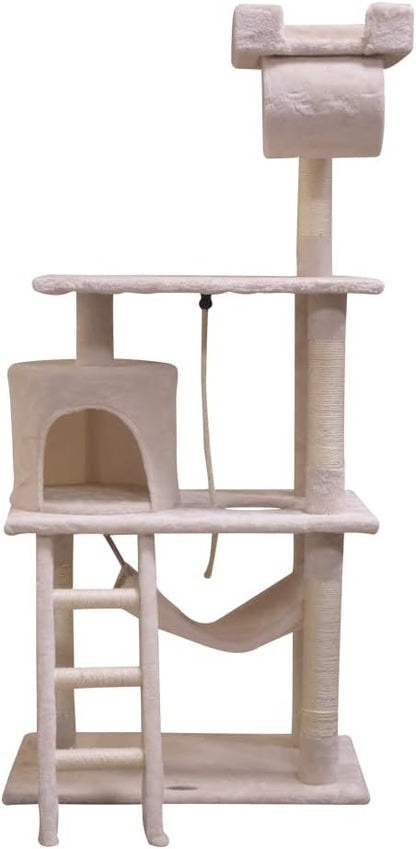 Fancy Pets Mueble/Rascador Marcella para Gato con Casa, Túnel y Mecedora