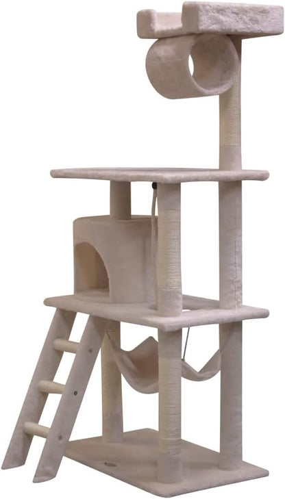 Fancy Pets Mueble/Rascador Marcella para Gato con Casa, Túnel y Mecedora