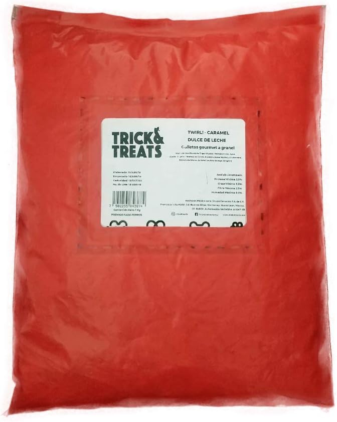 Trick & Treats - Galletas tipo Pretzel sabor Dulce de leche de 1kg, Para Perros - Petopia