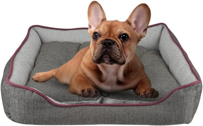 Fancy Pets Cama Chesney para Perro, Resistente, Cojín Removible, Suave y Cómoda, Base impermeble, Fácil de Lavar, Color Gris - Petopia