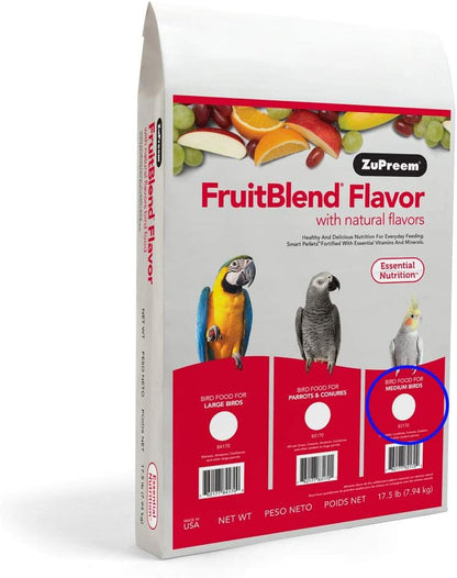 ZuPreem FruitBlend Sabores Naturales de Frutas Para Cacatúa Ninfa