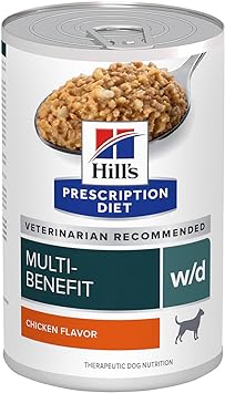 Hill's Prescription Diet w/d Alimento Húmedo para Perros Bajo en Grasa Diabético-Gastrointestinal (lata de 370 gr)