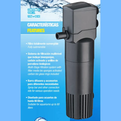 Lomas Filtro Interno Aquajet Para Acuarios
