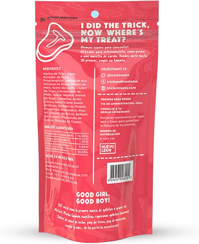 Trick & Treats YUMPERS Premios suaves para perros sabor res 100 g. (Rojo) - Petopia