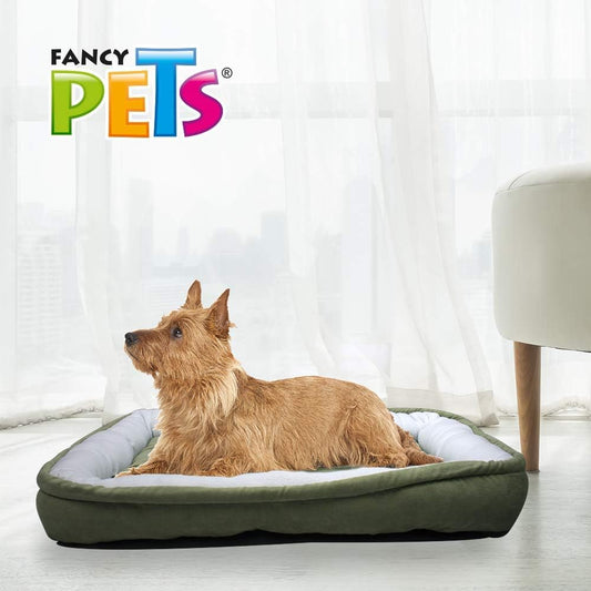 Fancy Pets Cama Económica Rectangular Suave y Resistente Para Perro (Telas Surtidas) - Petopia